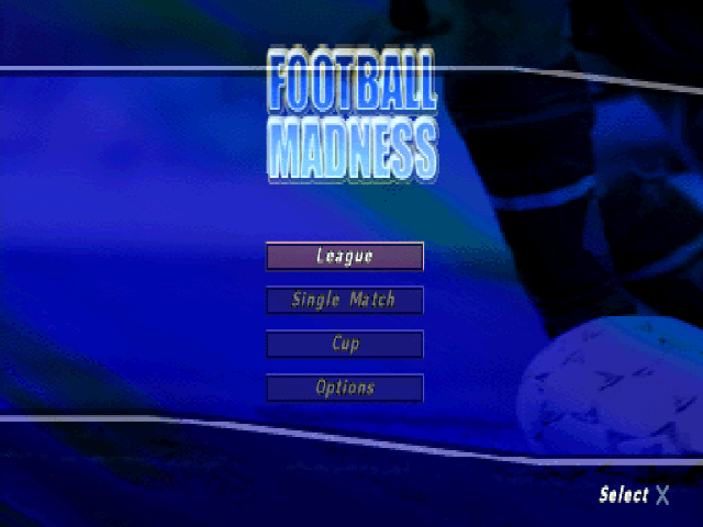 Football Madness title screen for Playstation